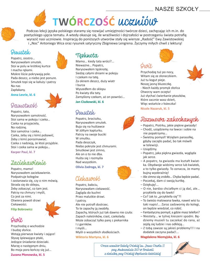 TWÓRCZOŚĆ NASZYCH UCZNIÓW