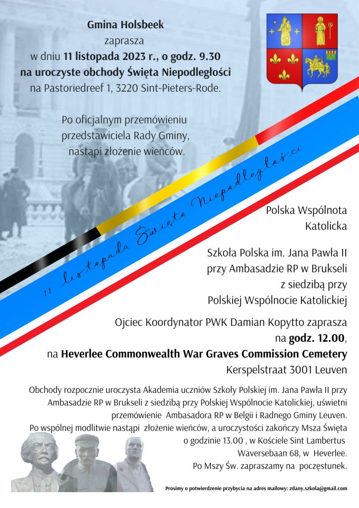ZAPRASZAMY NA OBCHODY ŚWIĘTA NIEPODLEGŁOŚCI DO LEUVEN