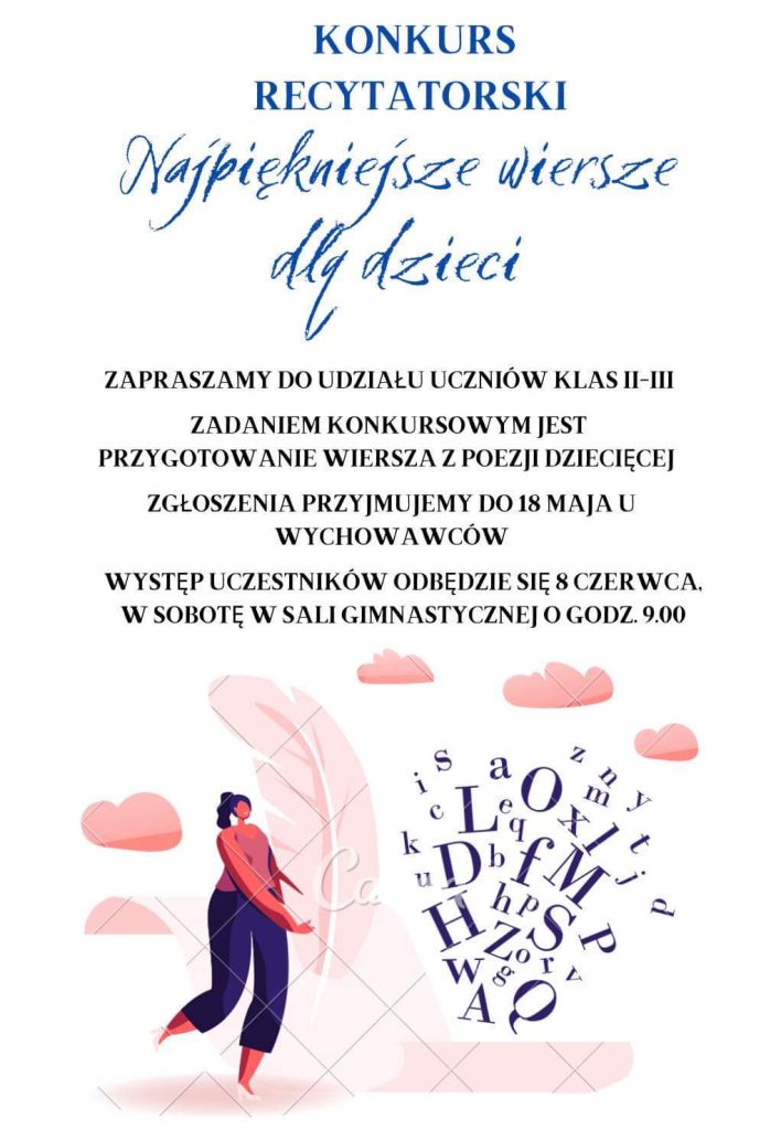 KONKURS RECYTATORSKI „NAJPIĘKNIEJSZE WIERSZE DLA DZIECI”