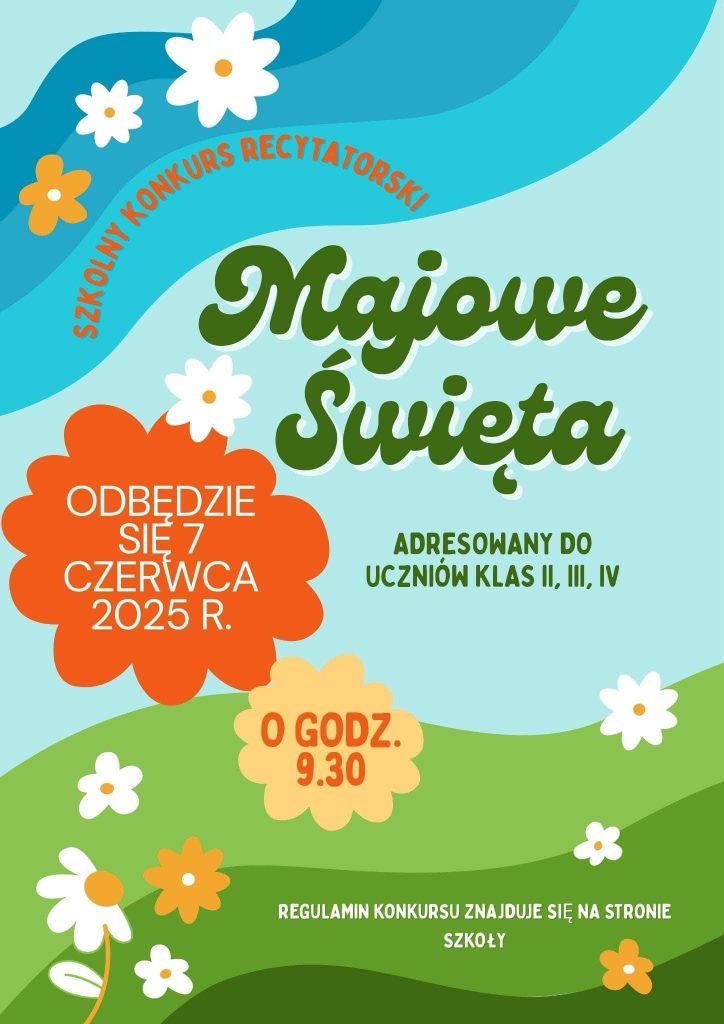 KONKURS RECYTATORSKI DLA KLAS 2-4.  ZAPRASZAMY!