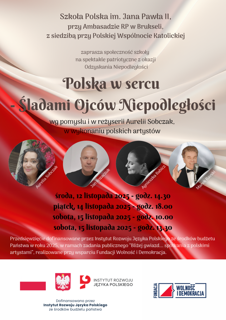 ZAPRASZAMY NA SPEKTAKLE TEATRALNO-MUZYCZNE Z OKAZJI ROCZNICY ODZYSKANIA NIEPODLEGŁOŚCI