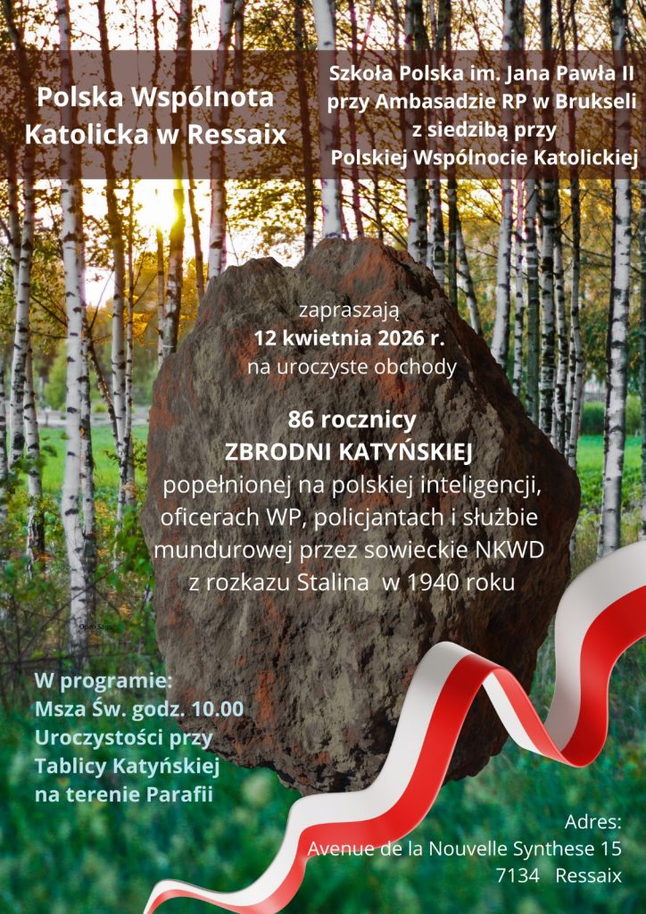 ZAPRASZAMY NA UROCZYSTE OBCHODY 86 ROCZNICY ZBRODNI KATYŃSKIEJ